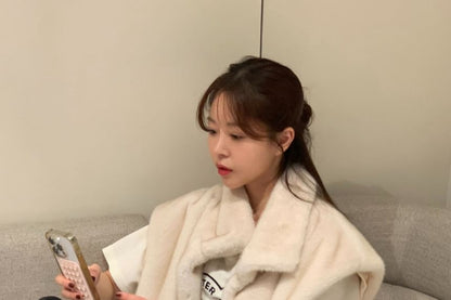 Faux Fur Collared Button-Up Vest