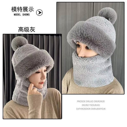 Pom Pom Faux Fur Balaclava (Various Designs)