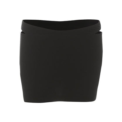 Long Sleeve Faux Fur Trim Crop Light Cardigan / Low Waist Mini Pencil Skirt