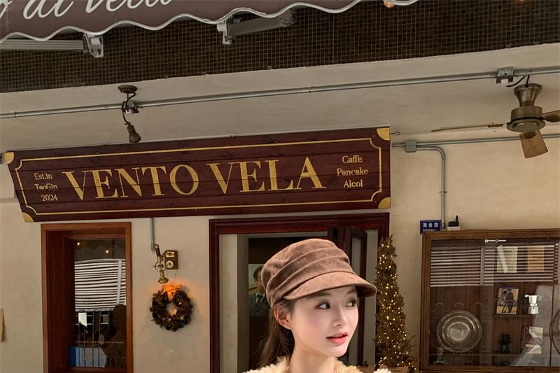 Faux Fur Vest / Long-Sleeve Top / High Rise Maxi A-Line Skirt