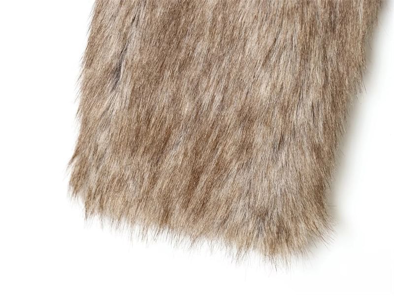 Round Neck Faux Fur Hook And Eye Jacket