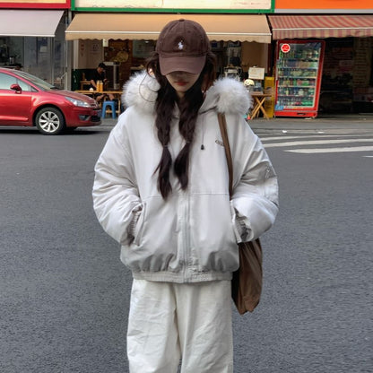 Furry Trim Zip-Up Padded Jacket