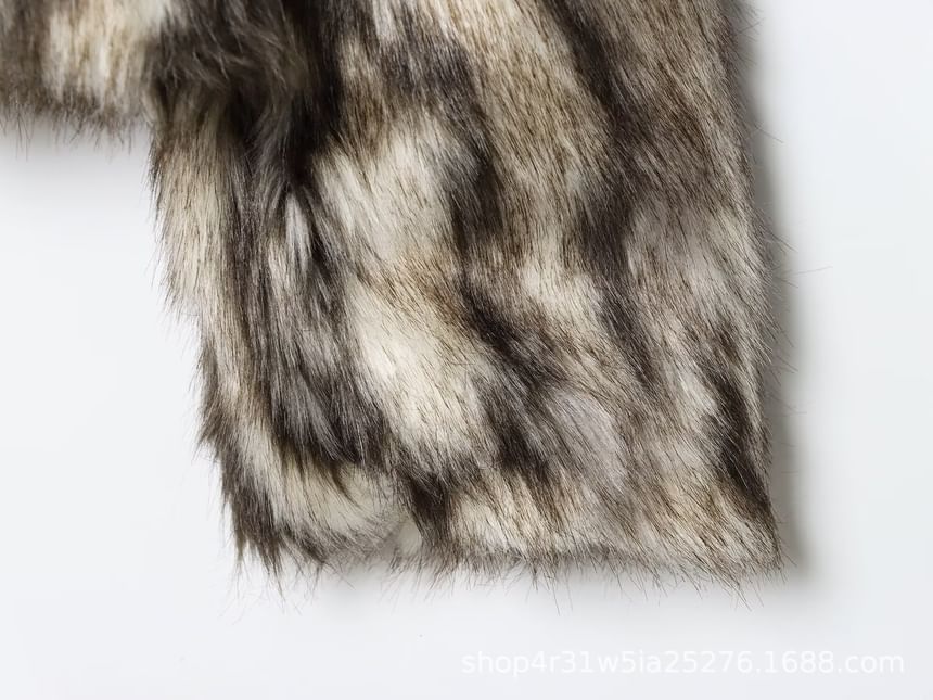 Stand Collar Tie Dye Fluffy Jacket