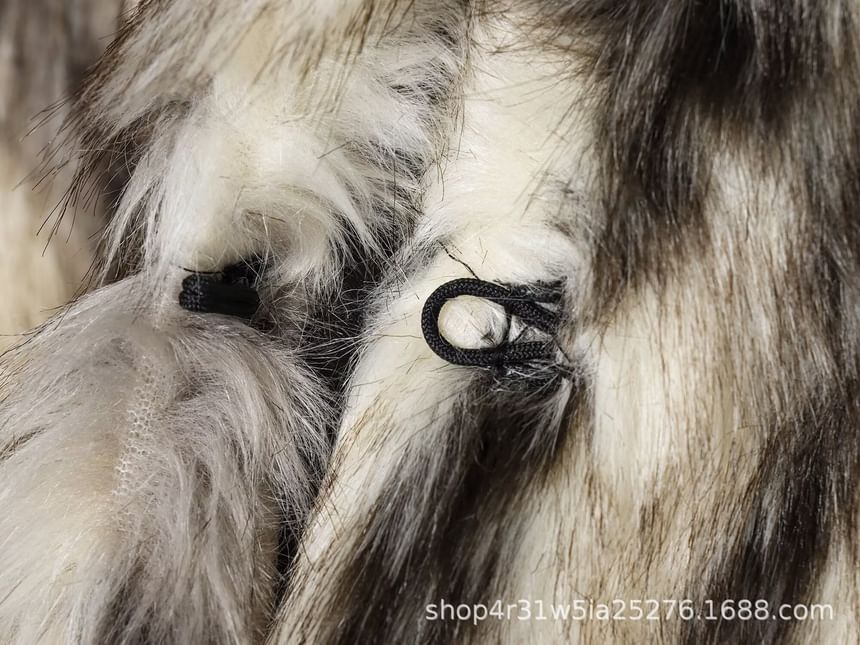 Stand Collar Tie Dye Fluffy Jacket