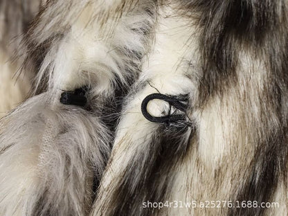 Stand Collar Tie Dye Fluffy Jacket