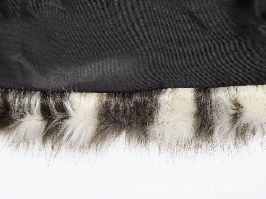 Stand Collar Tie Dye Fluffy Jacket