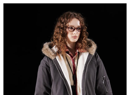 Faux Fur-Trim Hooded Padded Jacket
