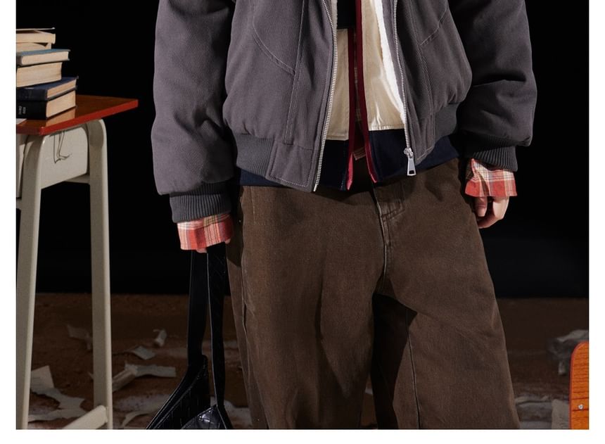 Faux Fur-Trim Hooded Padded Jacket