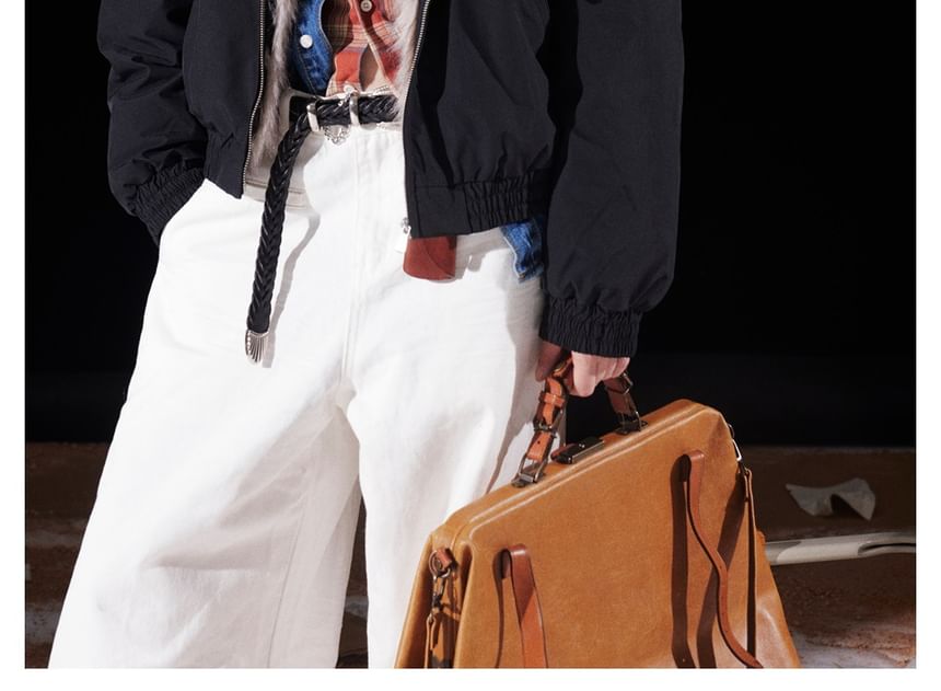 Faux Fur-Trim Stand-Collar Padded Jacket