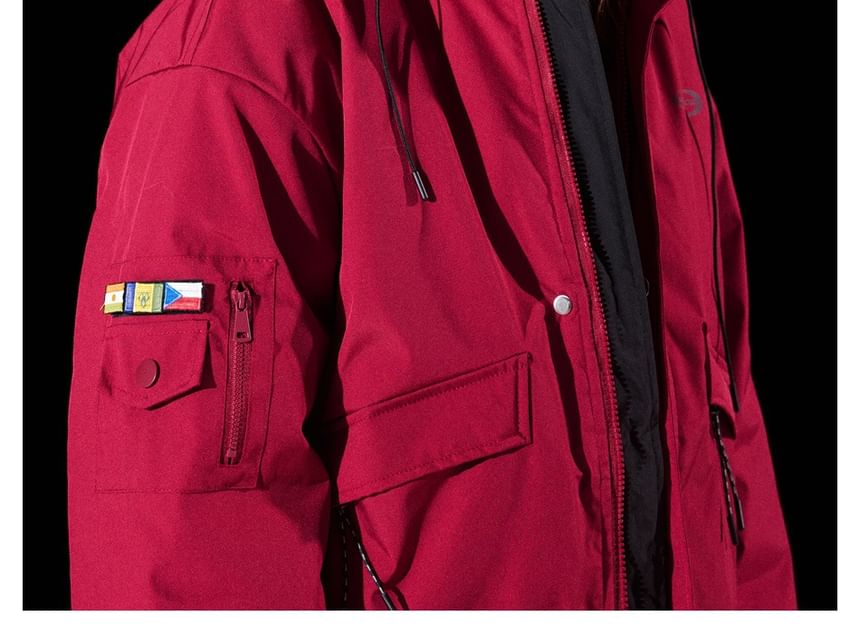 Detachable Faux Fur-Trim Hooded Coat