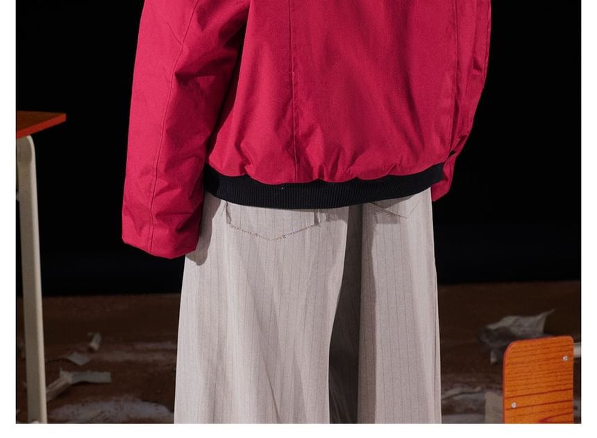 Detachable Faux Fur-Trim Hooded Coat