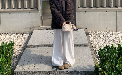 Plain Faux Fur Coat