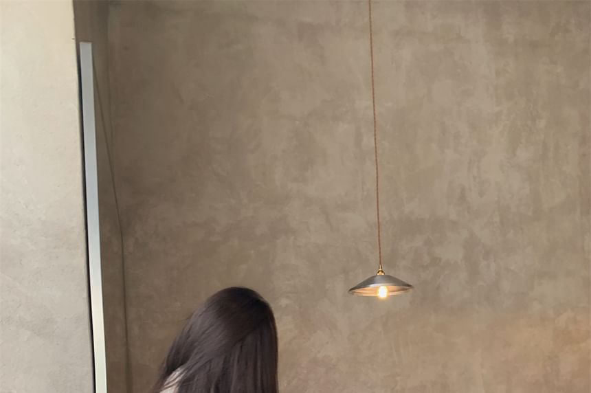 Plaid Lace Trim Cropped Jacket / Plain Faux Fur Scarf