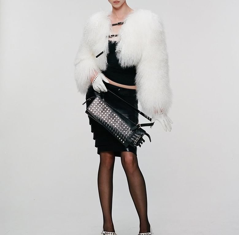 Long Sleeve Faux Fur Cropped Coat