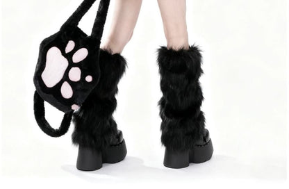 Fluffy Faux Fur Leg Warmers