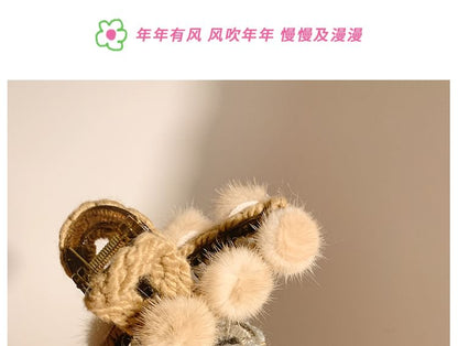 Faux Fur Hair Claw Clip