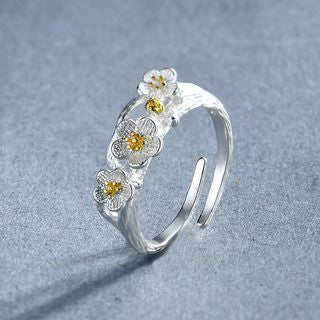 Silver Sterling 925 Open Ring Floral