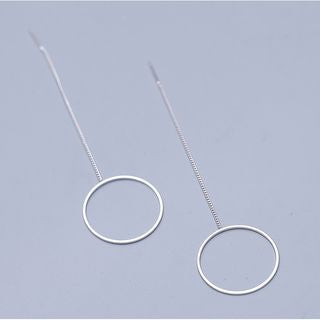 925 Sterling Drop Hoop Silver Earring