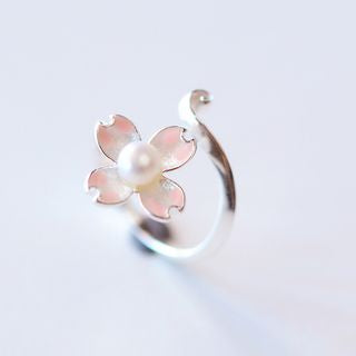 Floral Open Silver Sterling Ring 925