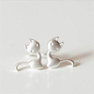 925 Silver Cat Earring Sterling