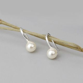 925 Pearl Silver Faux Earring Sterling