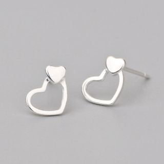 Sterling Silver Earring Heart 925