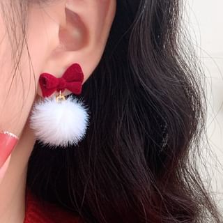 Bow Pom Earring Drop