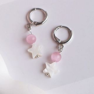 Drop Huggie Star Beaded Earring