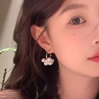 Pearl Alloy Drop Faux Earring