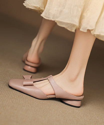 Light Sheepskin Out Sandals Hollow Slide Blue Splicing