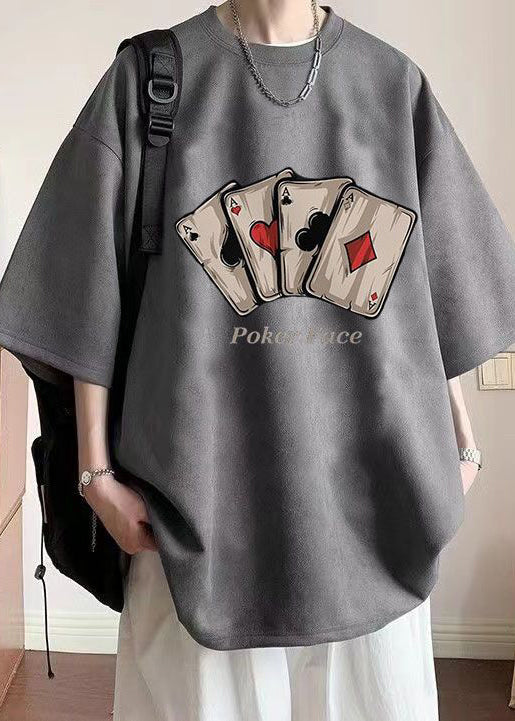 Shirts Green O T Neck Faux Loose Print Summer Army Suede Men