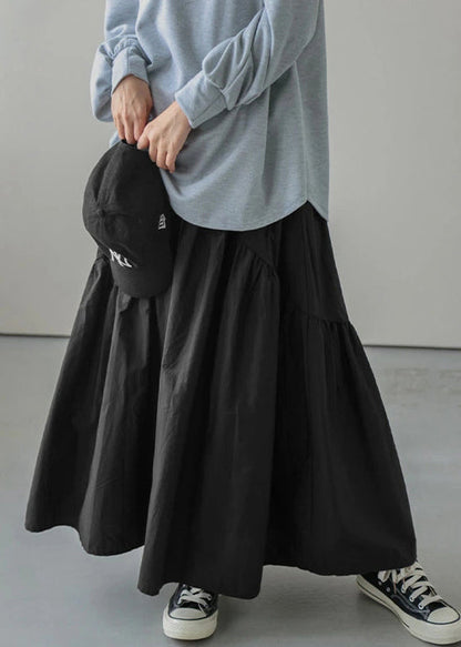 Skirt Spring Cotton Waist Green Elastic Loose Army Wrinkled