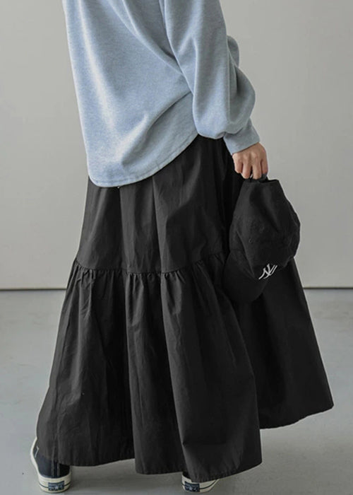 Skirt Spring Cotton Waist Green Elastic Loose Army Wrinkled