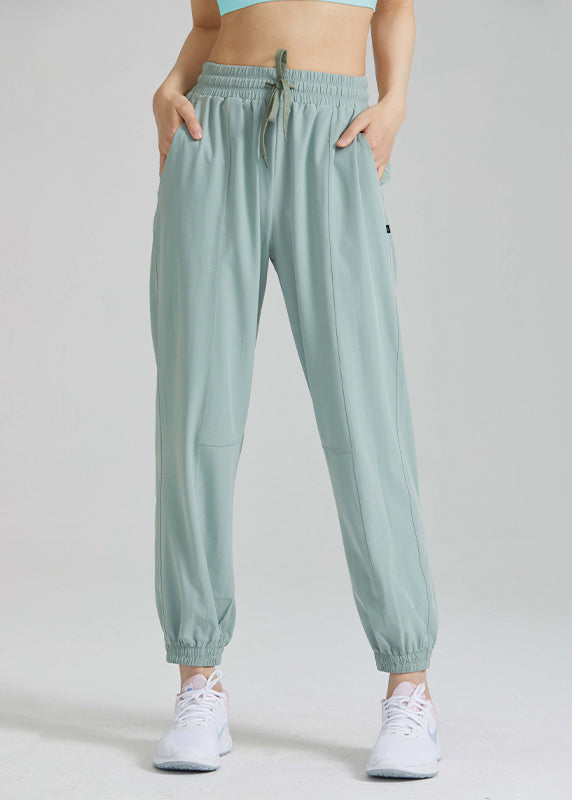 Loose Pants Tie Waist Elastic Yoga Lantern Black