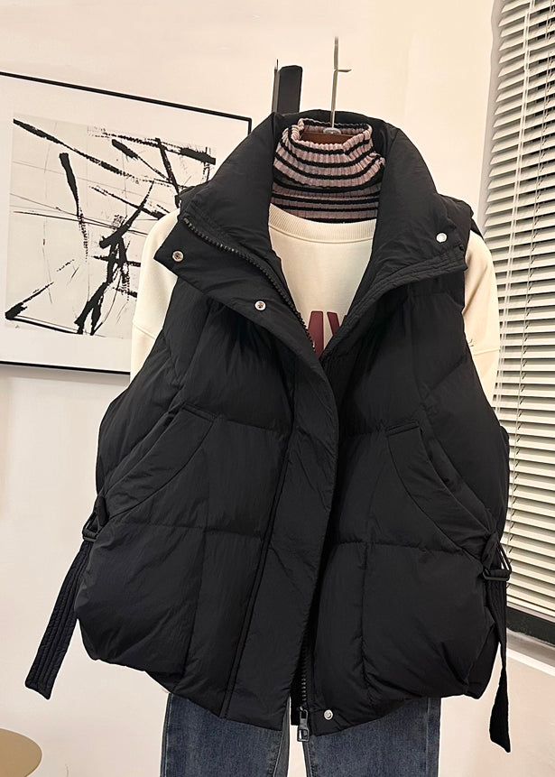 Loose Ginger Yellow Zip Up Pockets Duck Down Waistcoat Spring YW002