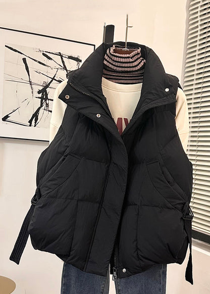 Loose Ginger Yellow Zip Up Pockets Duck Down Waistcoat Spring YW002