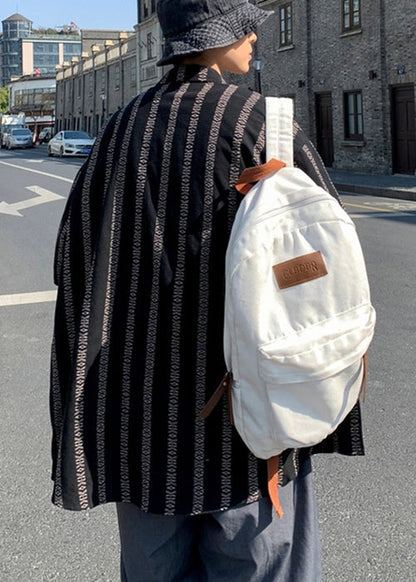 Collar Summer Orange Loose Men Cotton Shirt Peter Striped Pan