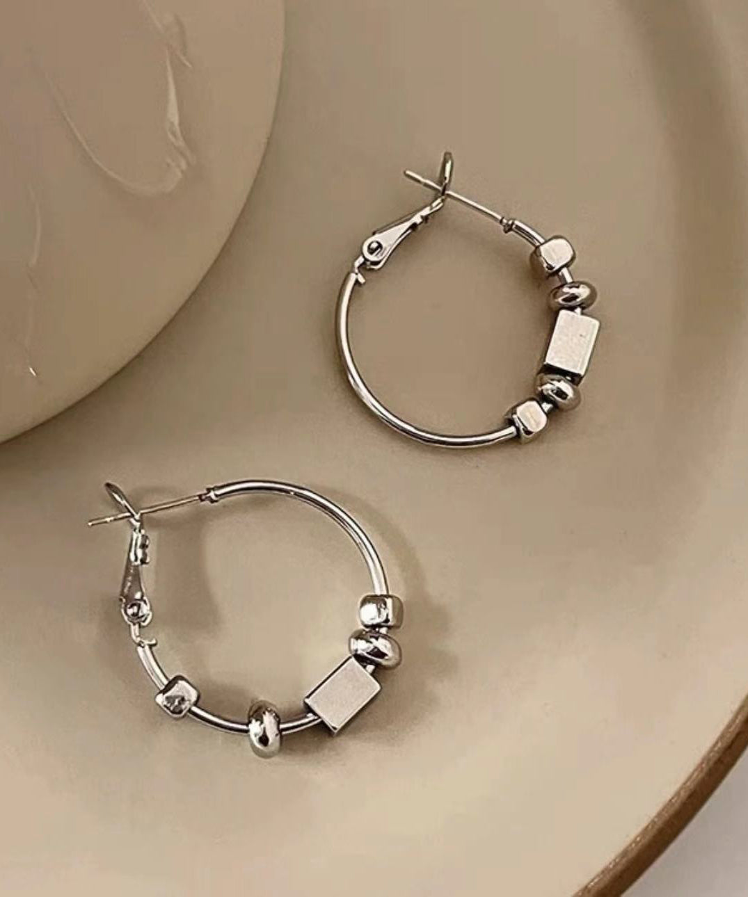 Earrings Broken Silk Hoop Loose Copper Silver