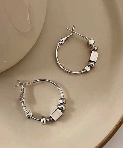 Earrings Broken Silk Hoop Loose Copper Silver
