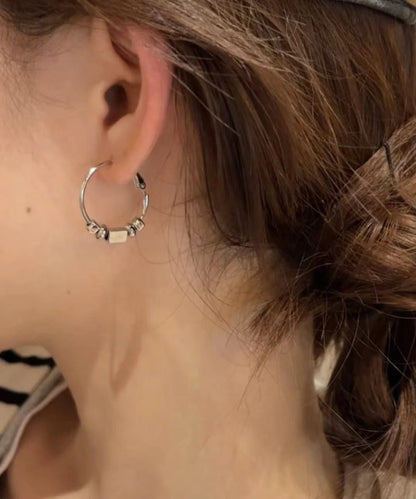 Earrings Broken Silk Hoop Loose Copper Silver