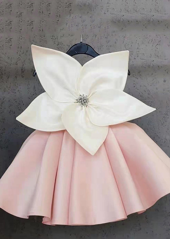 Lovely Pink Patchwork Floral Girls Long Dresses Sleeveless YG022