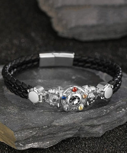 Zircon Armored Gold Steel Alloy Bracelet Warrior Men Stainless