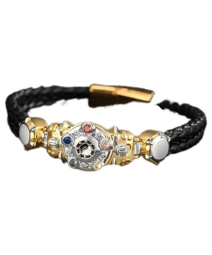 Zircon Armored Gold Steel Alloy Bracelet Warrior Men Stainless