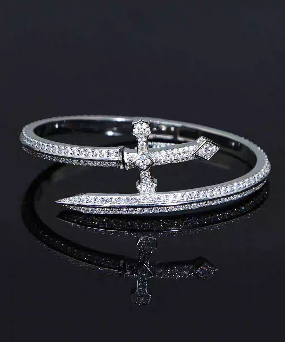 Of Bracelets Silver Men Zircon Silk Sterling Justice Sword