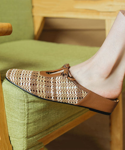 Minimally Sandals Lace Slide Splicing Breathable Up Casual Beige