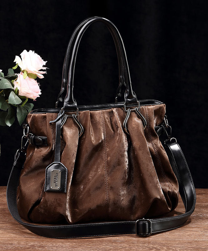 Capacity Large Tote Black Bag Leather Modern Calf