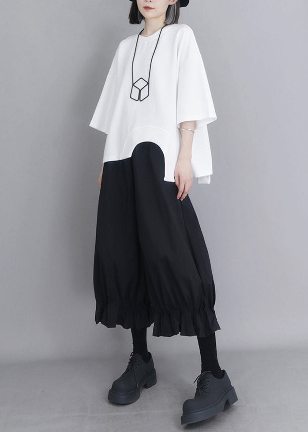 Modern Oversized Summer Pants Black Cotton Lantern