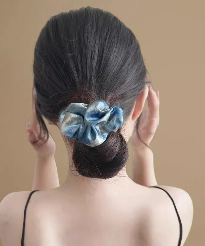Dy Tie Hair Satins Blue Band Modern