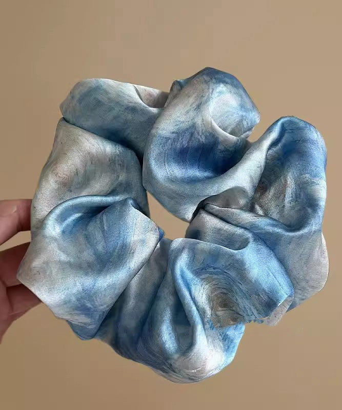 Dy Tie Hair Satins Blue Band Modern