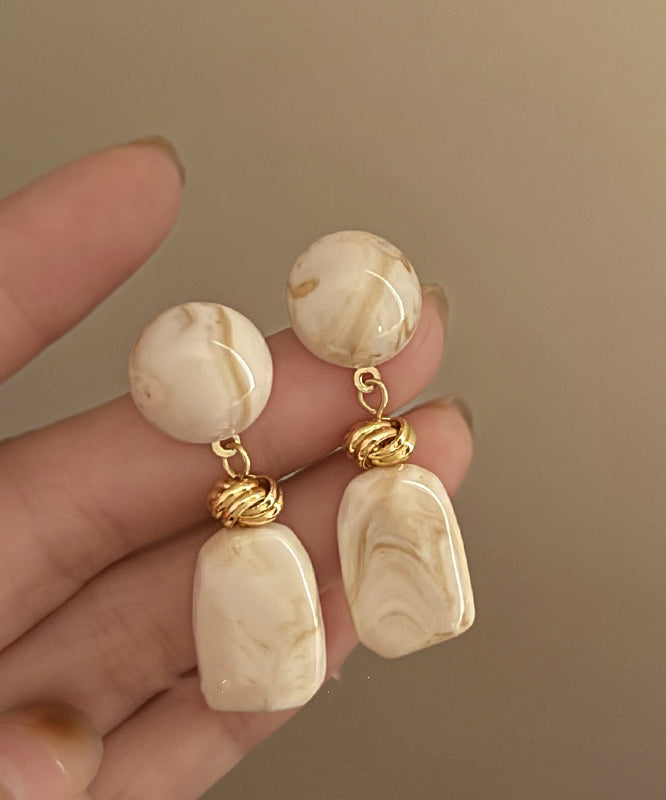 Modern Coffee Acrylic Alloy Resin Drop Earrings PO035